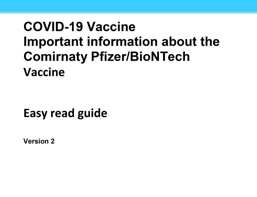 COVID-19 Vaccine Easy to Read Information